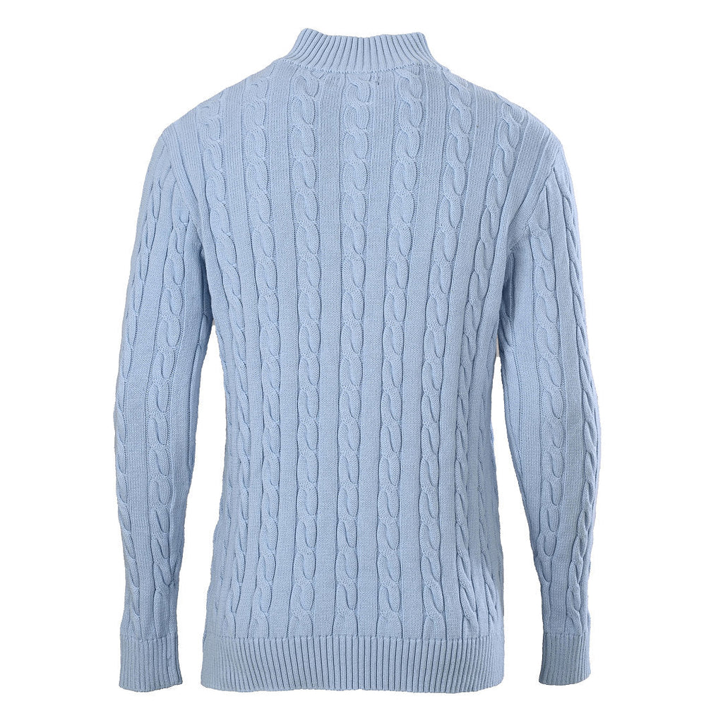 Ralph Lauren Cable-Knit Half-Zip Sweater - Light Blue - view 3