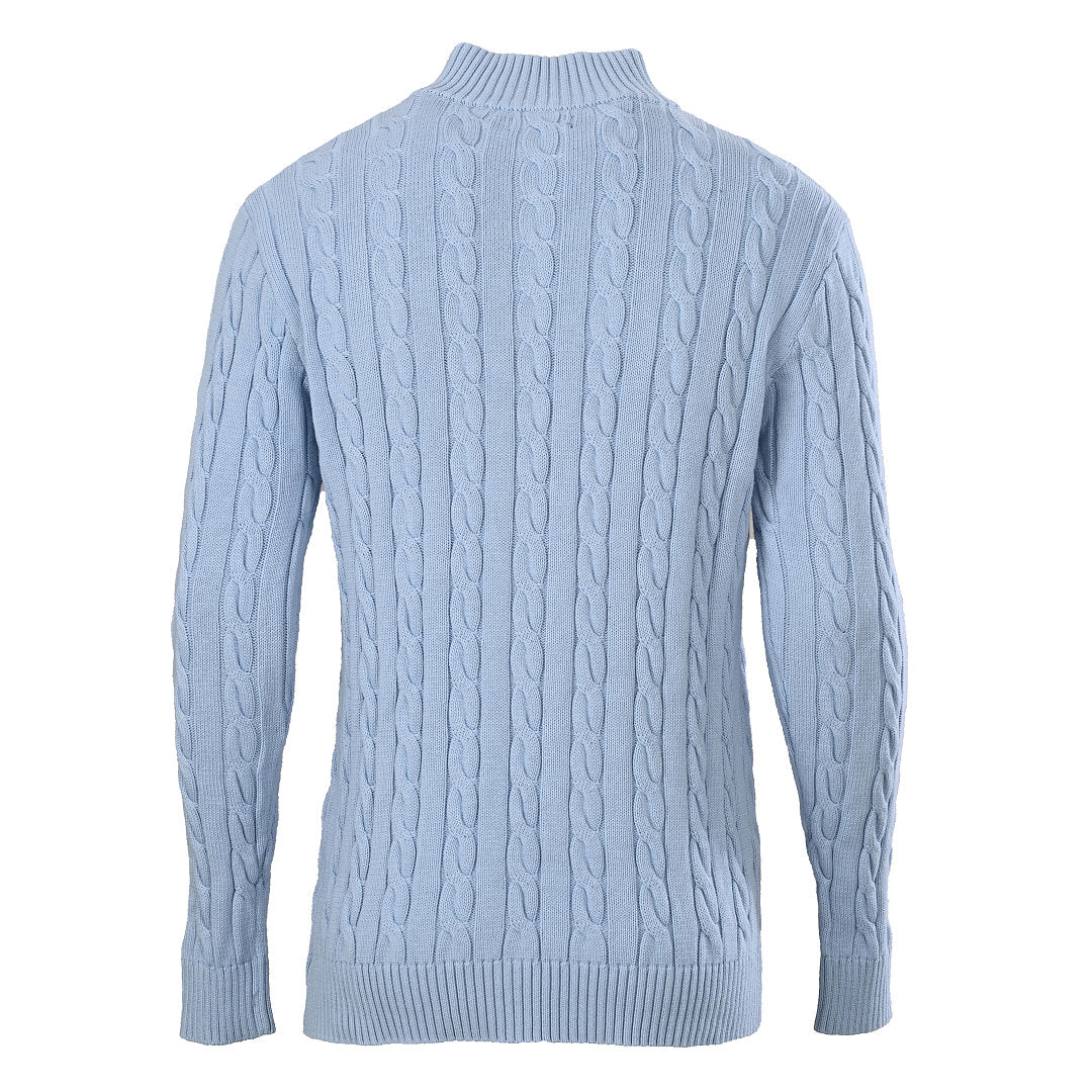 Ralph Lauren Cable-Knit Half-Zip Sweater - Light Blue - view 3