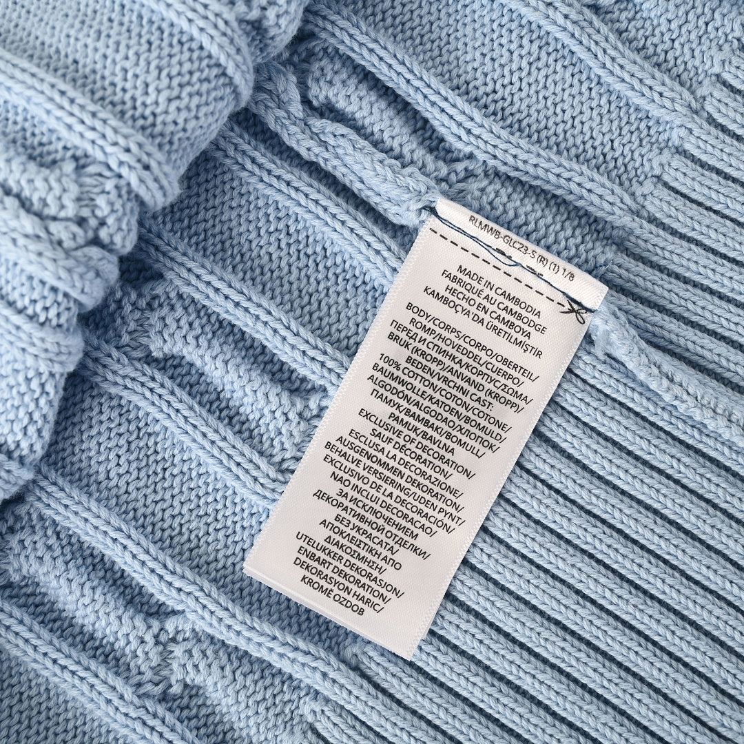 Ralph Lauren Cable-Knit Half-Zip Sweater - Light Blue - view 4