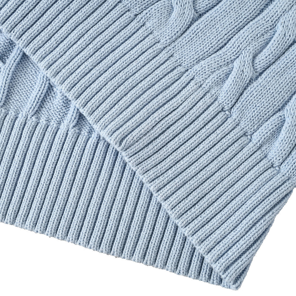 Ralph Lauren Cable-Knit Half-Zip Sweater - Light Blue - view 5
