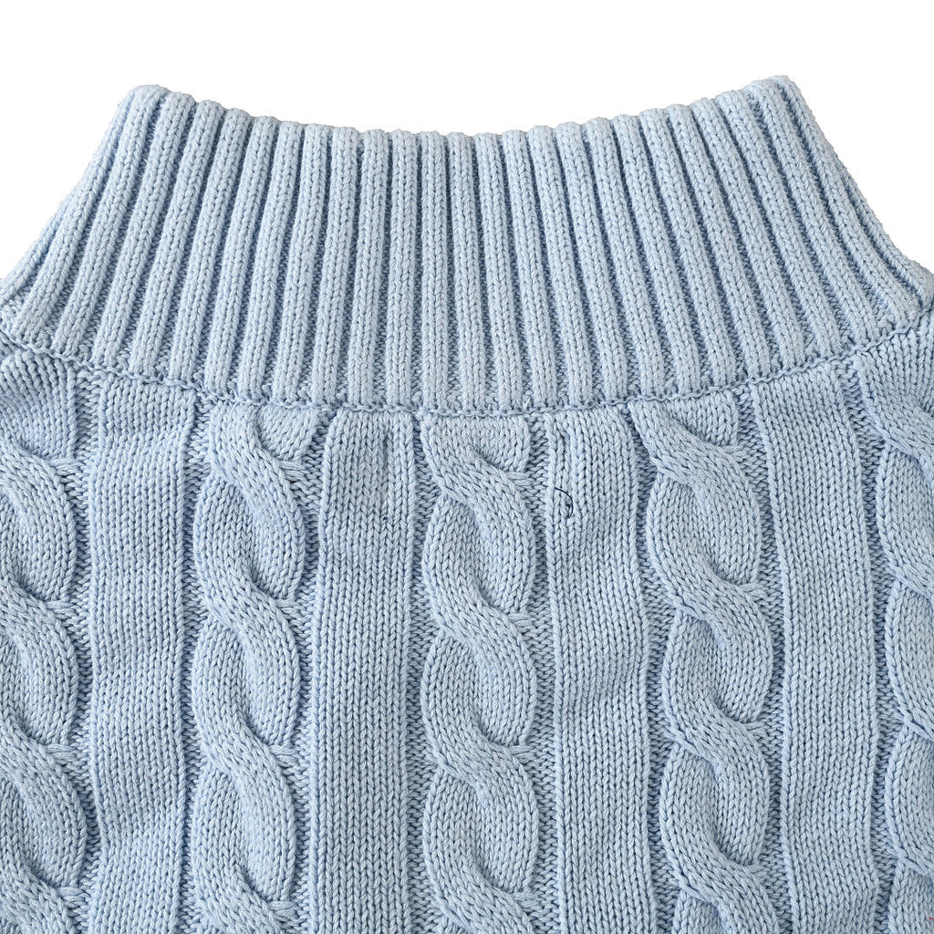 Ralph Lauren Cable-Knit Half-Zip Sweater - Light Blue - view 6