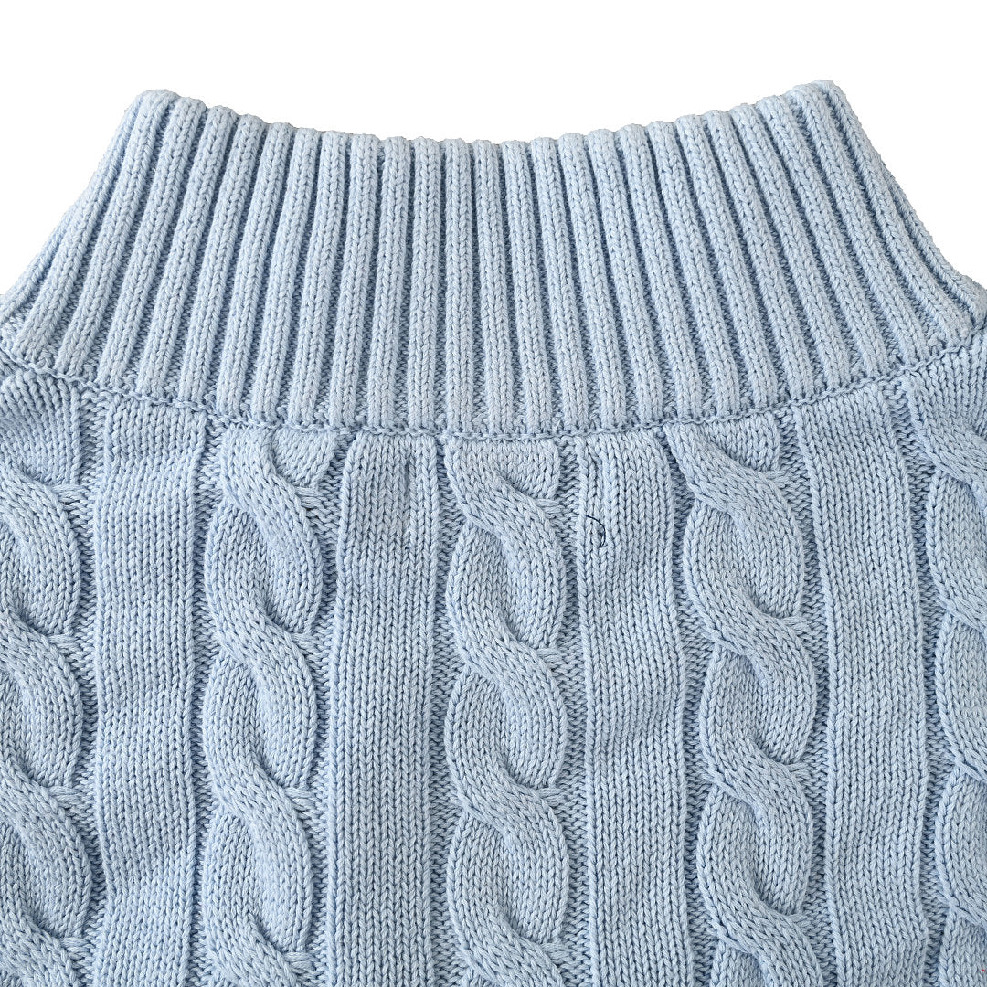 Ralph Lauren Cable-Knit Half-Zip Sweater - Light Blue - view 6