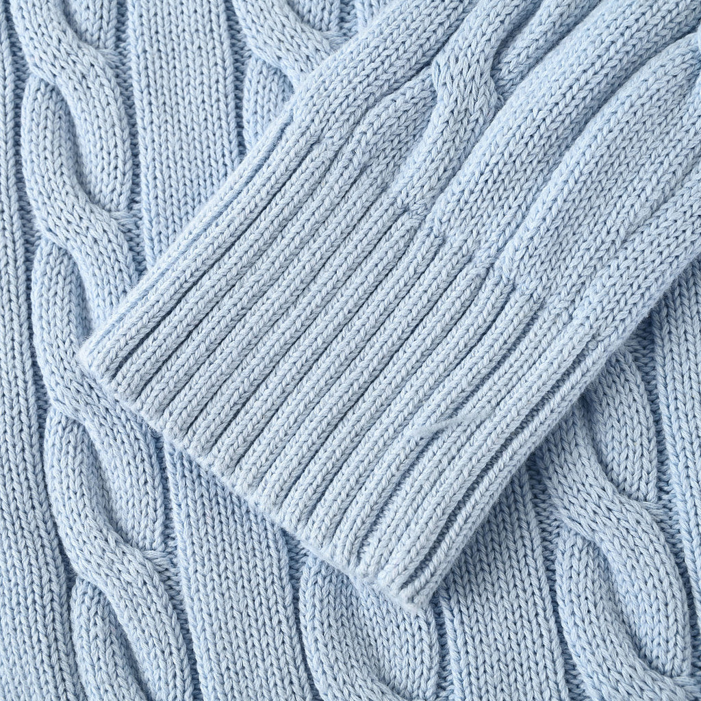 Ralph Lauren Cable-Knit Half-Zip Sweater - Light Blue - view 7