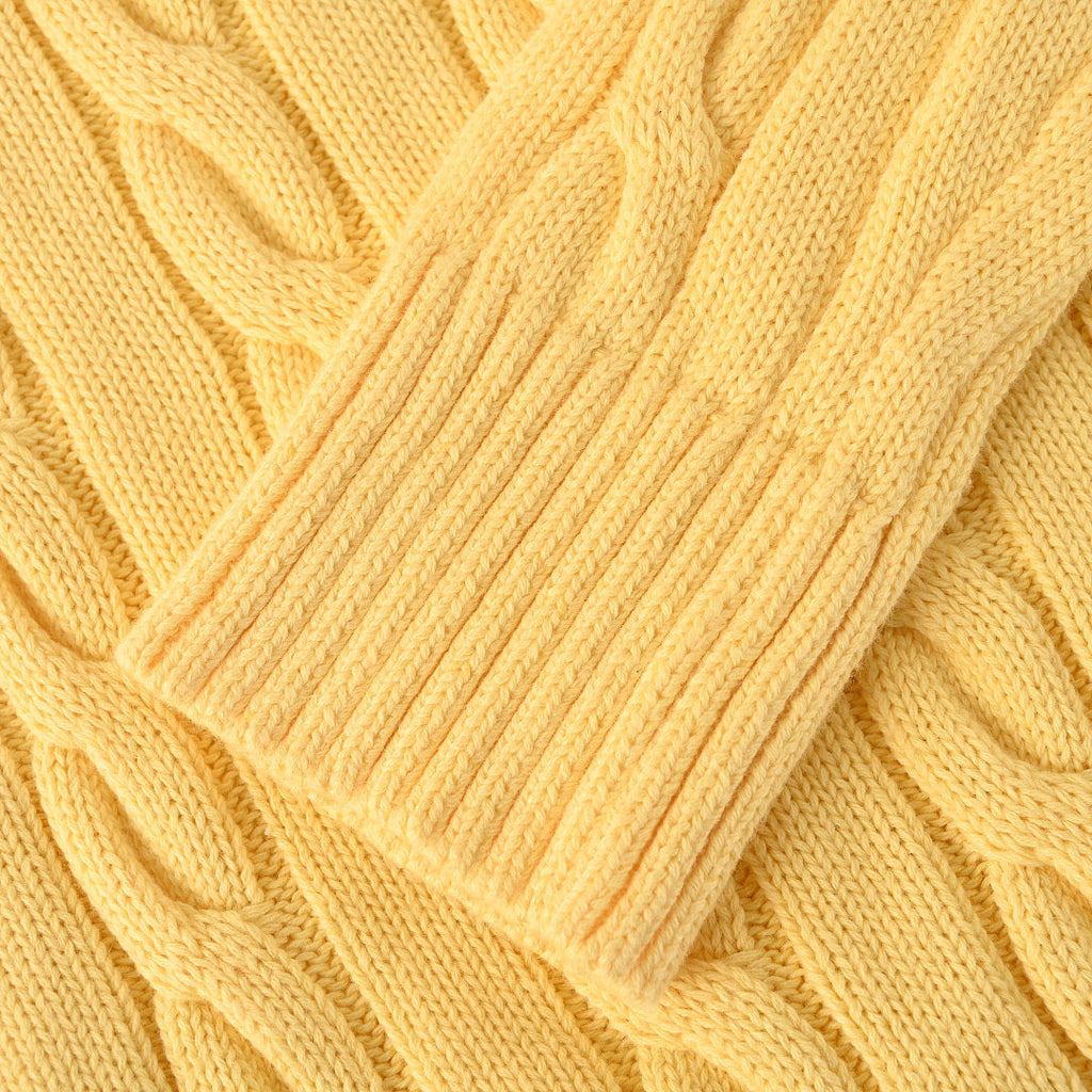 Ralph Lauren Cable-Knit Half-Zip Sweater - Yellow - view 7