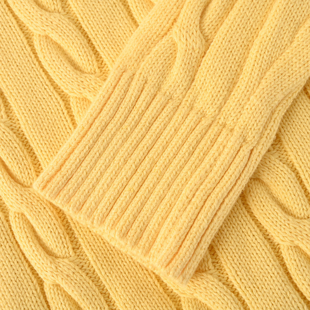 Ralph Lauren Cable-Knit Half-Zip Sweater - Yellow - view 7