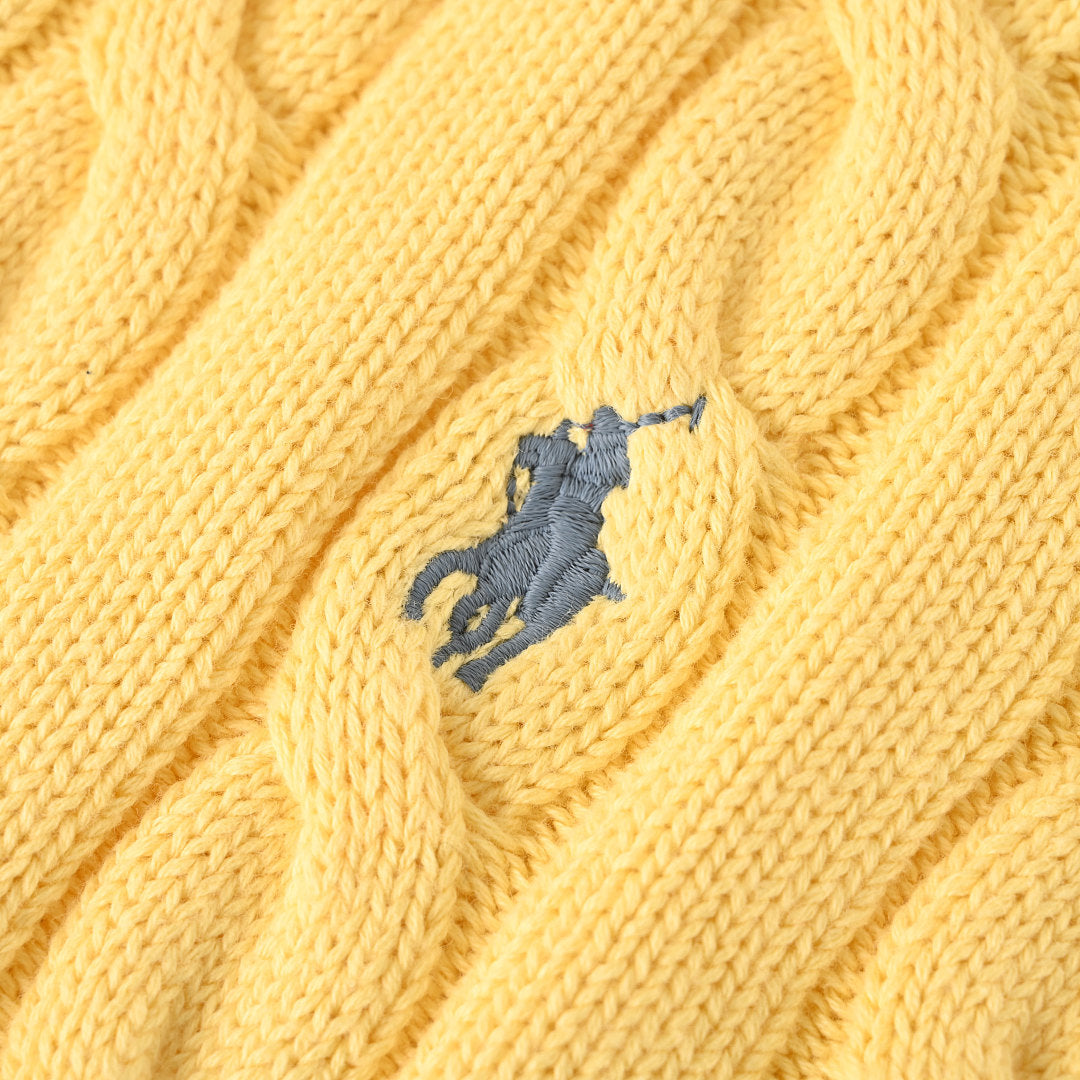 Ralph Lauren Cable-Knit Half-Zip Sweater - Yellow - view 9