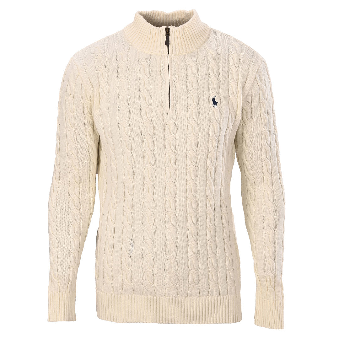 Ralph Lauren Cable-Knit Half-Zip Sweater - Cream - view 1