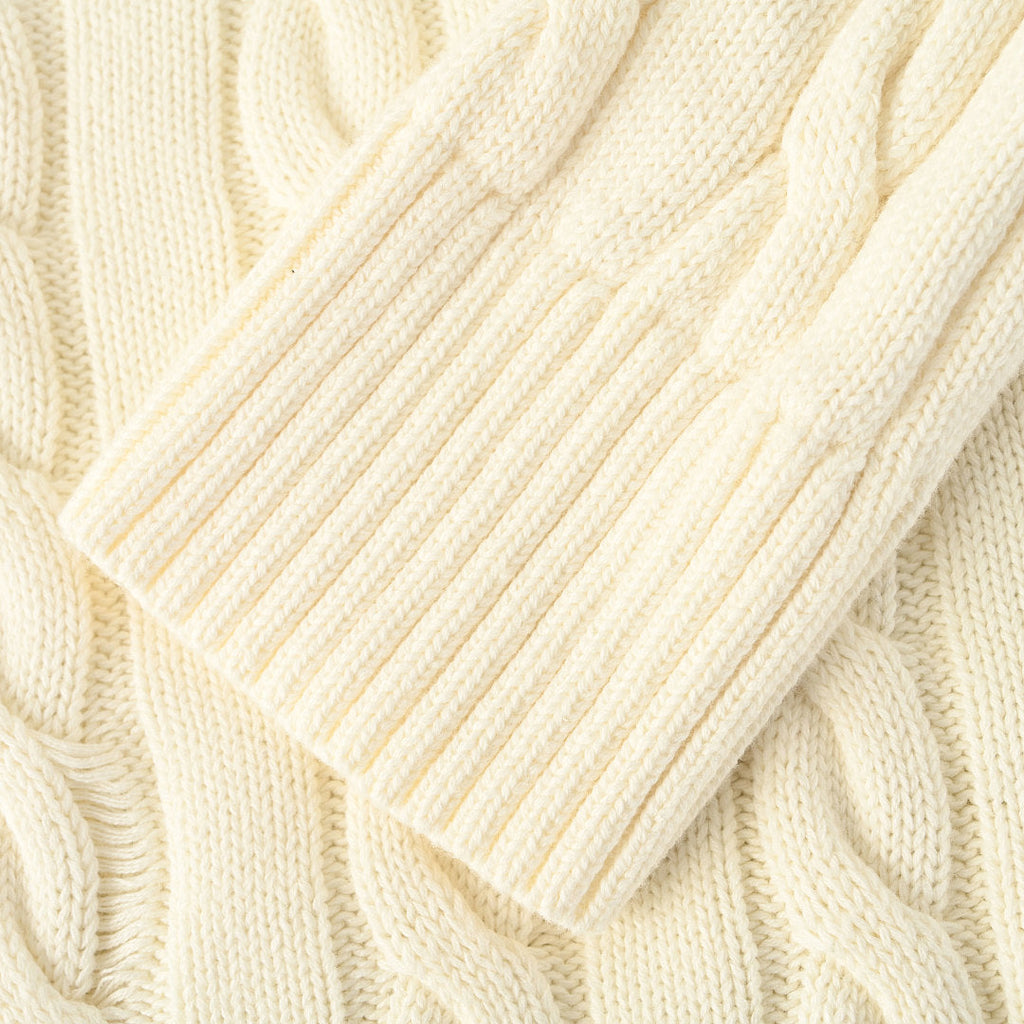 Ralph Lauren Cable-Knit Half-Zip Sweater - Cream - view 7