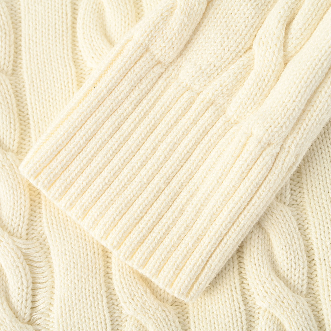 Ralph Lauren Cable-Knit Half-Zip Sweater - Cream - view 7