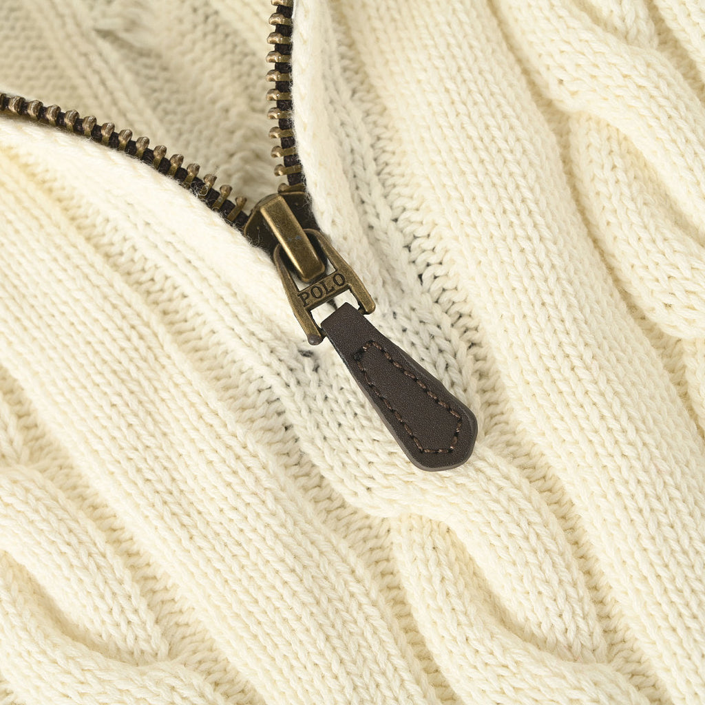 Ralph Lauren Cable-Knit Half-Zip Sweater - Cream - view 8