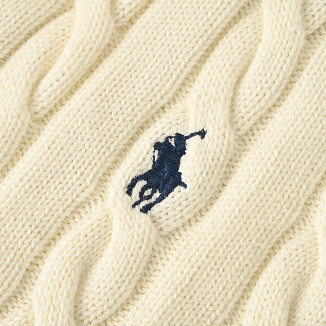 Ralph Lauren Cable-Knit Half-Zip Sweater - Cream - view 9