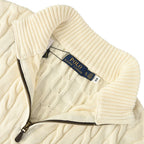 Ralph Lauren Cable-Knit Half-Zip Sweater - Cream - view 10