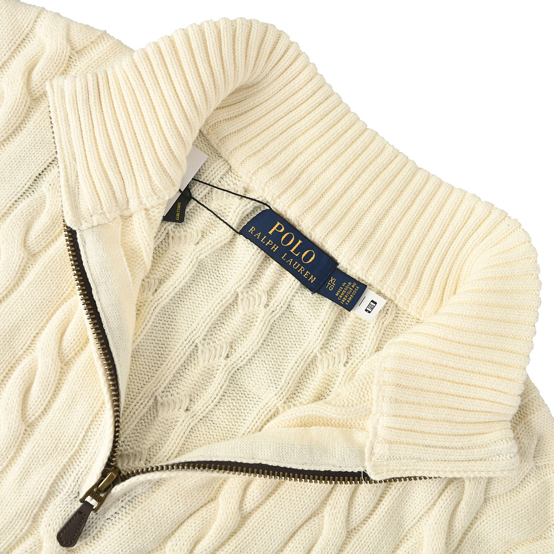Ralph Lauren Cable-Knit Half-Zip Sweater - Cream - view 10
