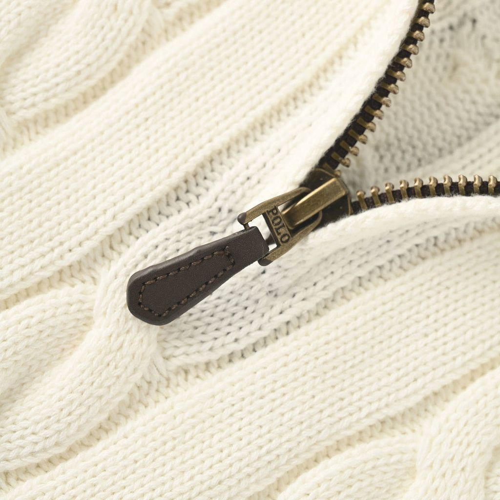 Ralph Lauren Cable-Knit Half-Zip Sweater - Ivory - view 8