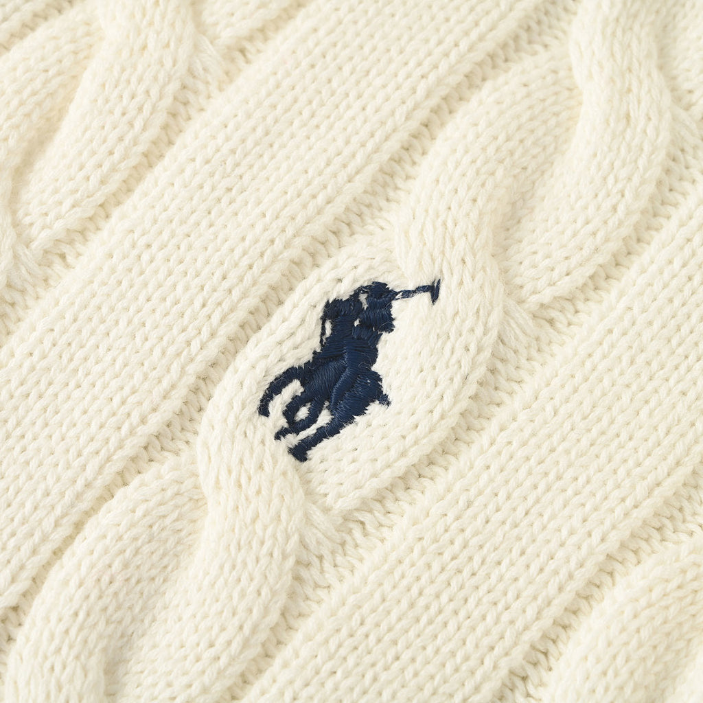 Ralph Lauren Cable-Knit Half-Zip Sweater - Ivory - view 9
