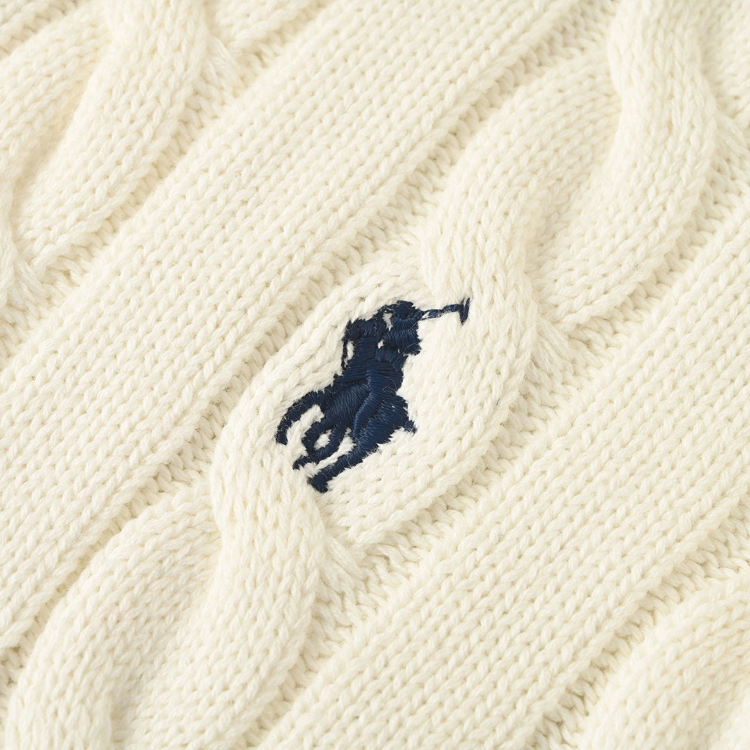 Ralph Lauren Cable-Knit Half-Zip Sweater - Ivory - view 9