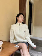 Ralph Lauren Cable-Knit Half-Zip Sweater - Ivory - view 12