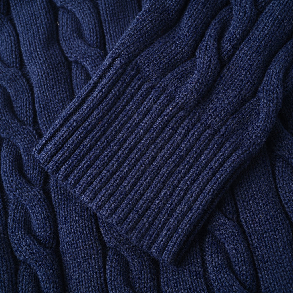 Ralph Lauren Cable-Knit Half-Zip Sweater - Navy - view 7