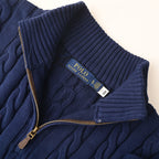 Ralph Lauren Cable-Knit Half-Zip Sweater - Navy - view 10