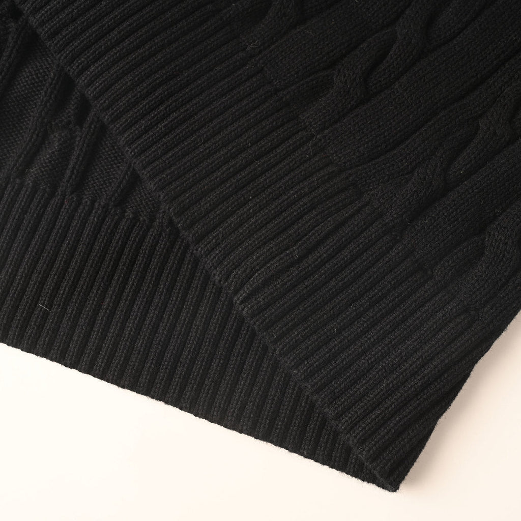 Ralph Lauren Cable-Knit Half-Zip Sweater - Black - view 5