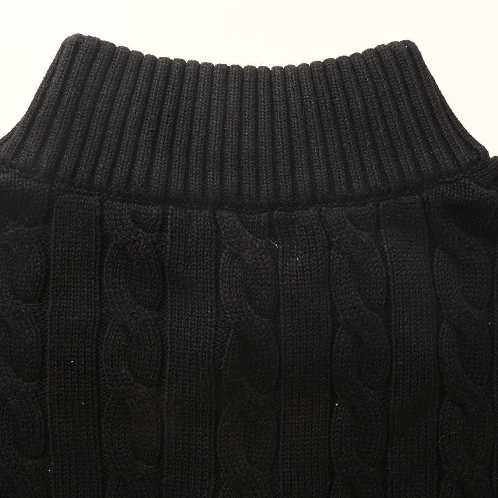 Ralph Lauren Cable-Knit Half-Zip Sweater - Black - view 6