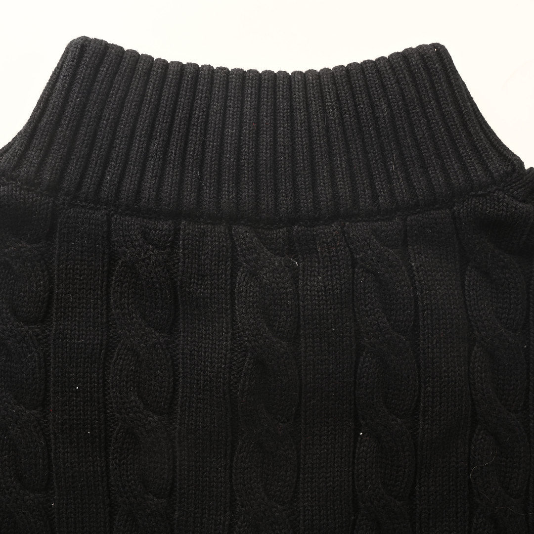 Ralph Lauren Cable-Knit Half-Zip Sweater - Black - view 6