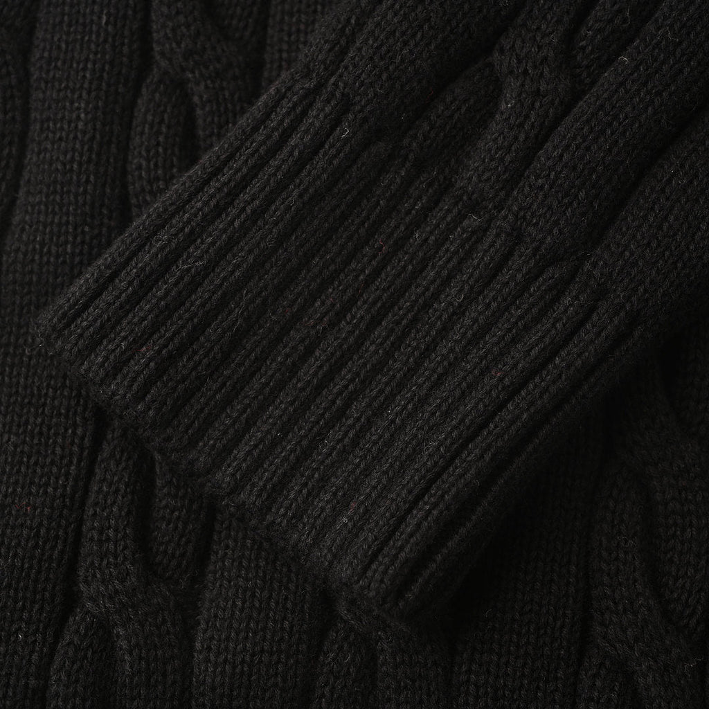 Ralph Lauren Cable-Knit Half-Zip Sweater - Black - view 7