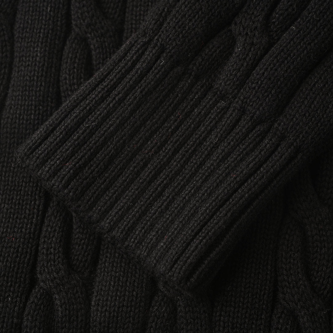 Ralph Lauren Cable-Knit Half-Zip Sweater - Black - view 7