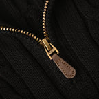 Ralph Lauren Cable-Knit Half-Zip Sweater - Black - view 8
