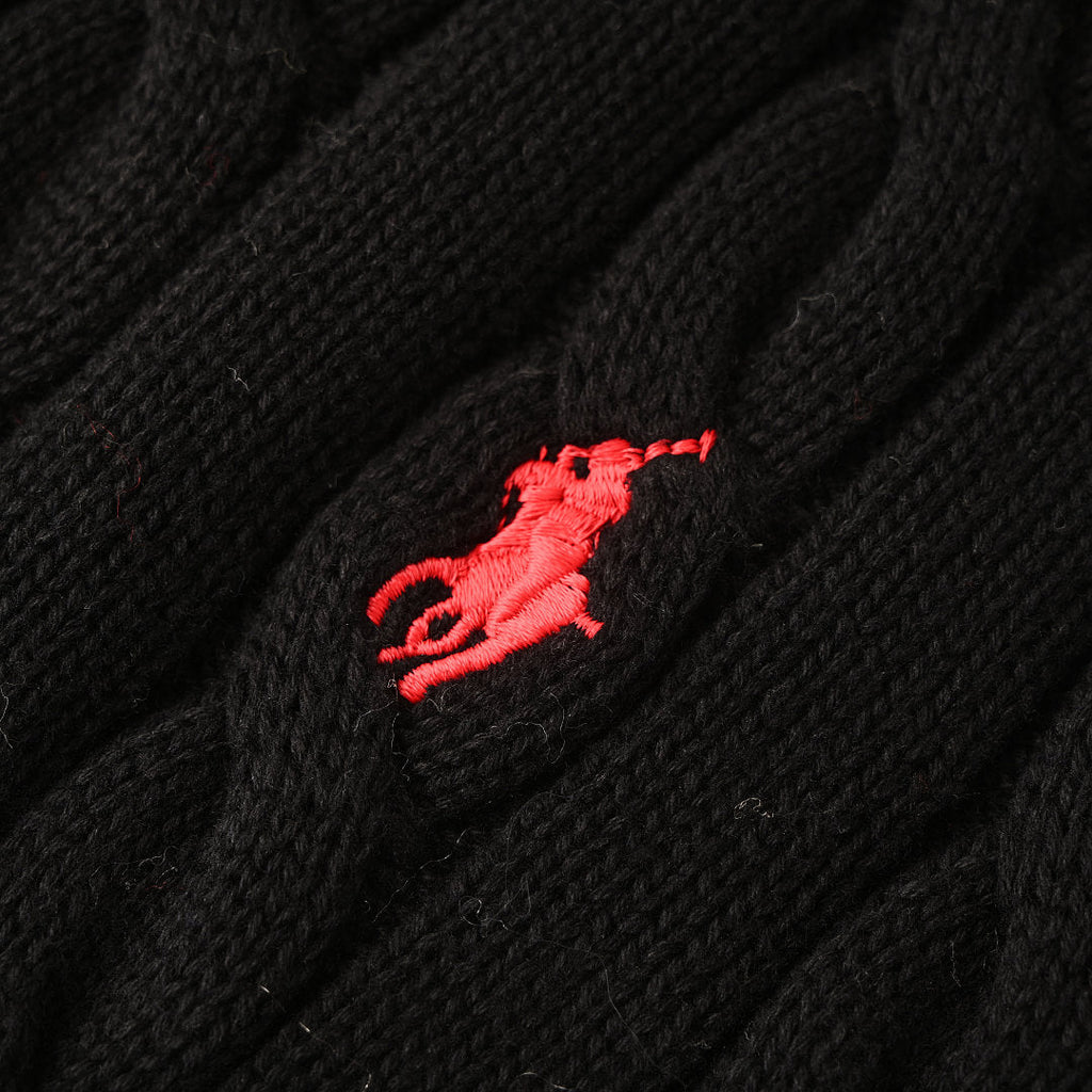 Ralph Lauren Cable-Knit Half-Zip Sweater - Black - view 9