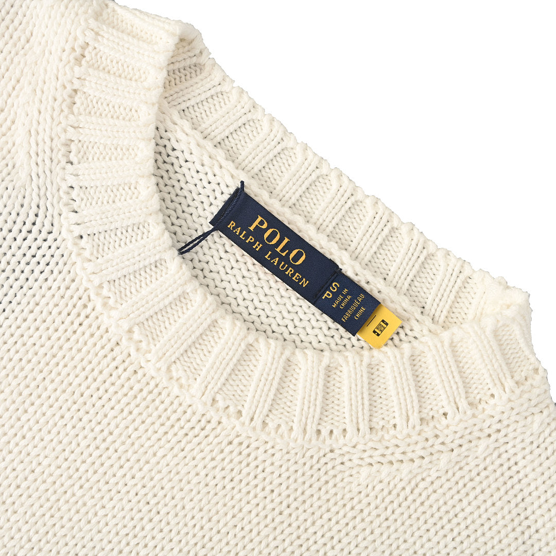 Ralph Lauren Sleeve-Logo Crewneck Sweater - Ivory - view 9