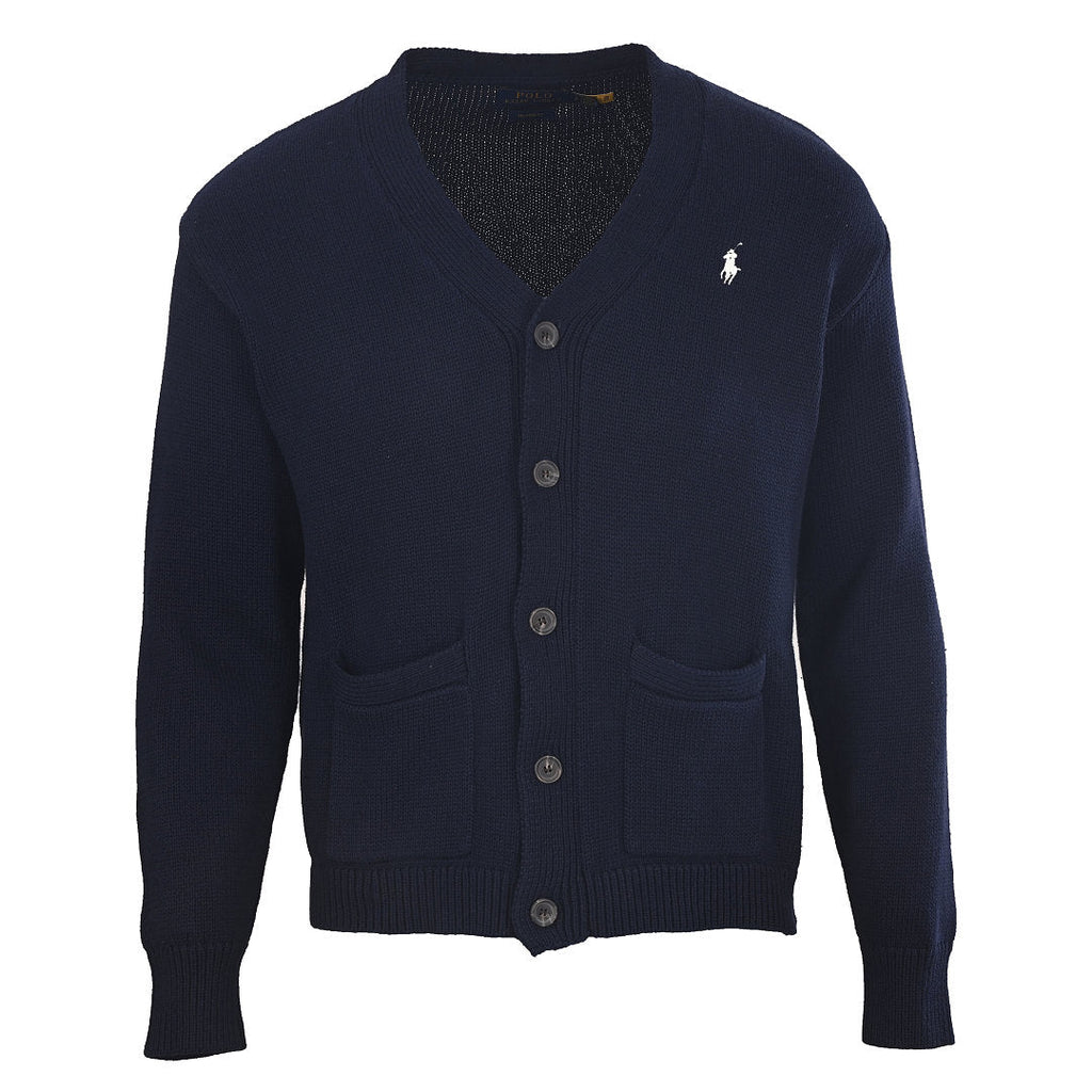 Ralph Lauren Cotton Knit Cardigan - Navy - view 1