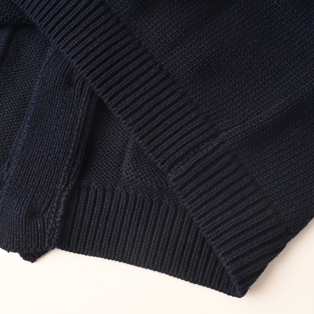 Ralph Lauren Cotton Knit Cardigan - Navy - view 5