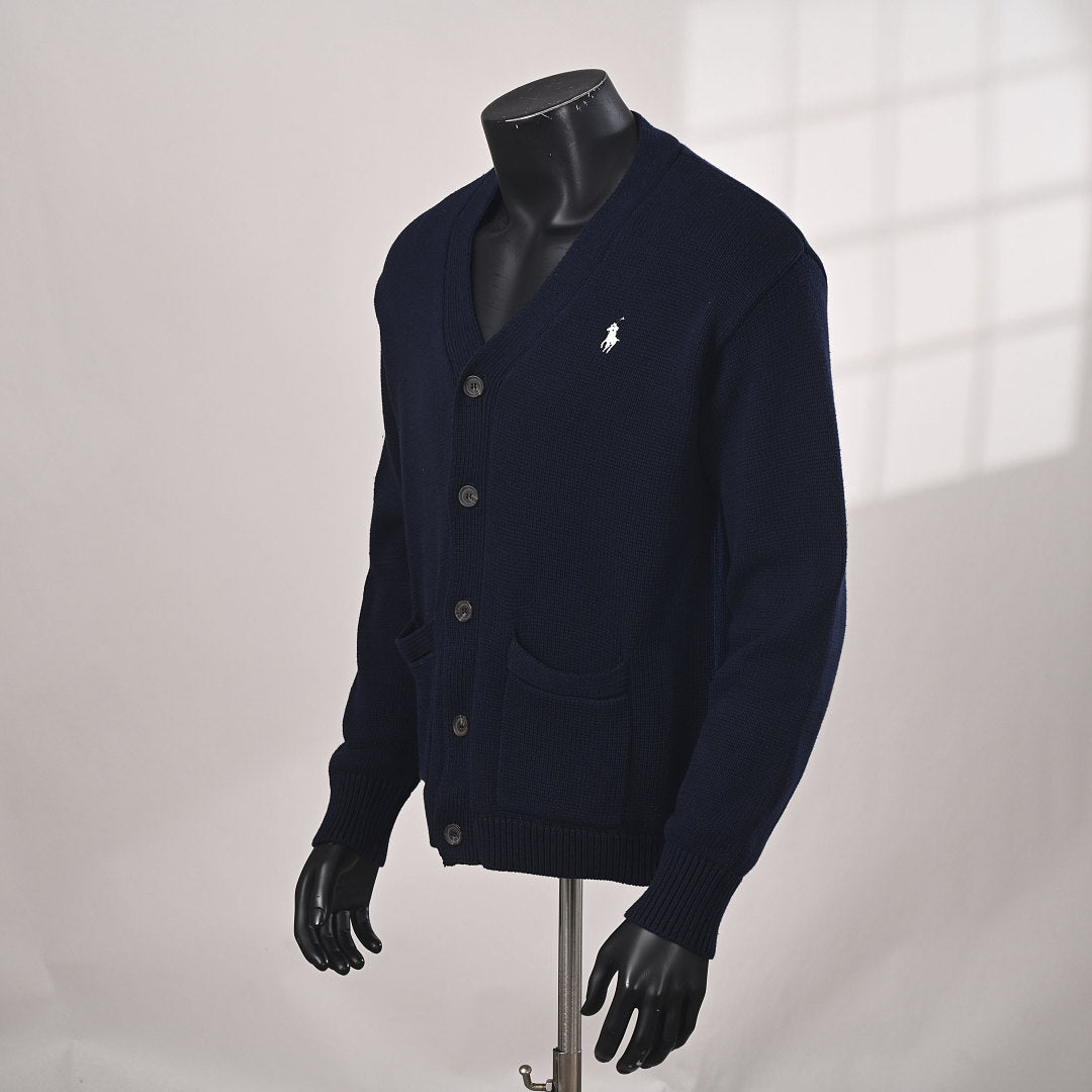 Ralph Lauren Cotton Knit Cardigan - Navy - view 14
