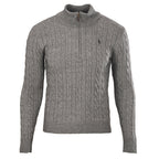 Ralph Lauren Cable-Knit Mock-Neck Sweater - Gray - view 1