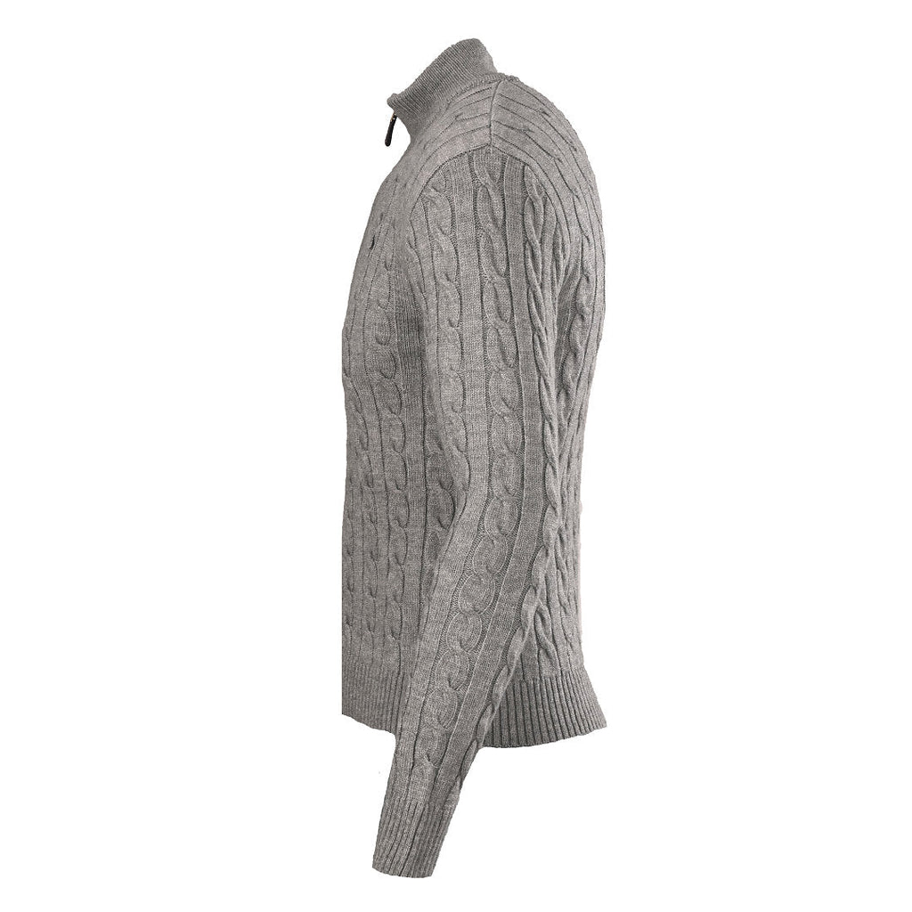 Ralph Lauren Cable-Knit Mock-Neck Sweater - Gray - view 2