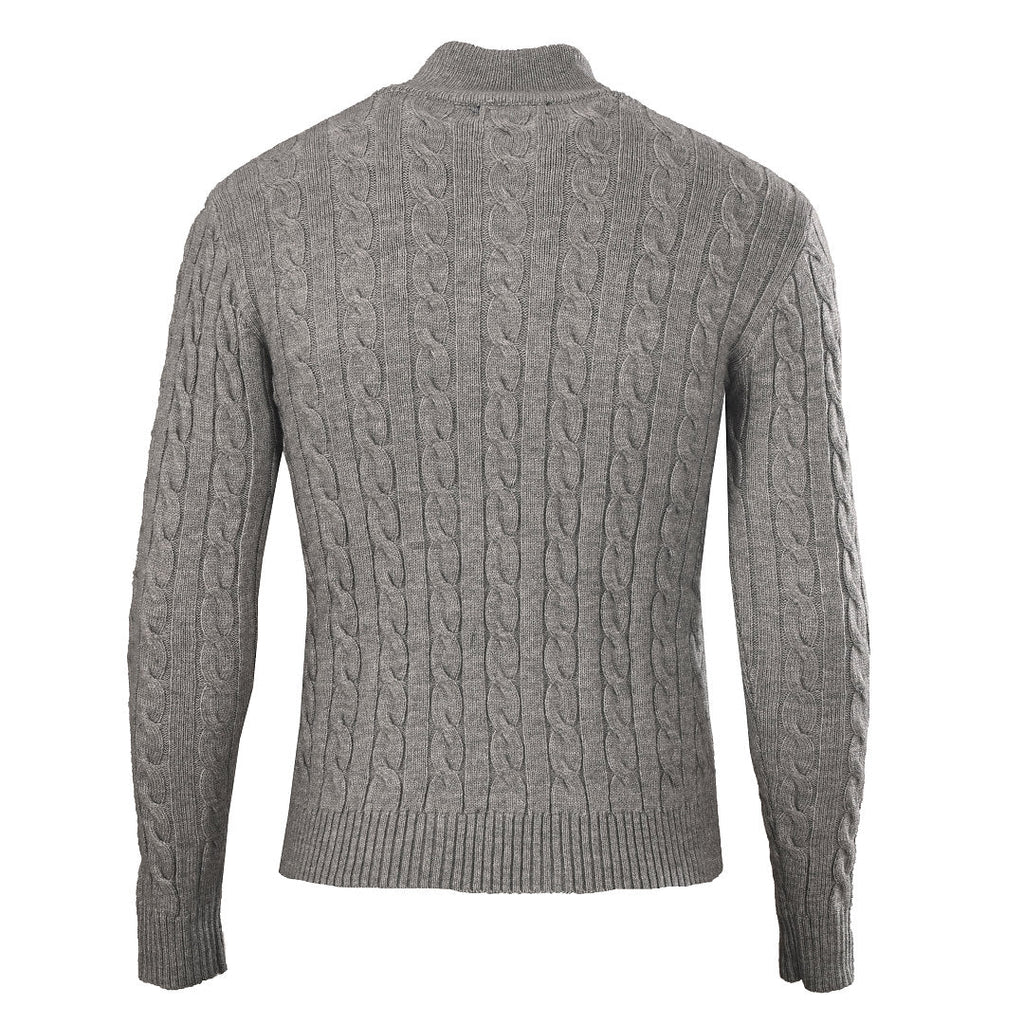 Ralph Lauren Cable-Knit Mock-Neck Sweater - Gray - view 3