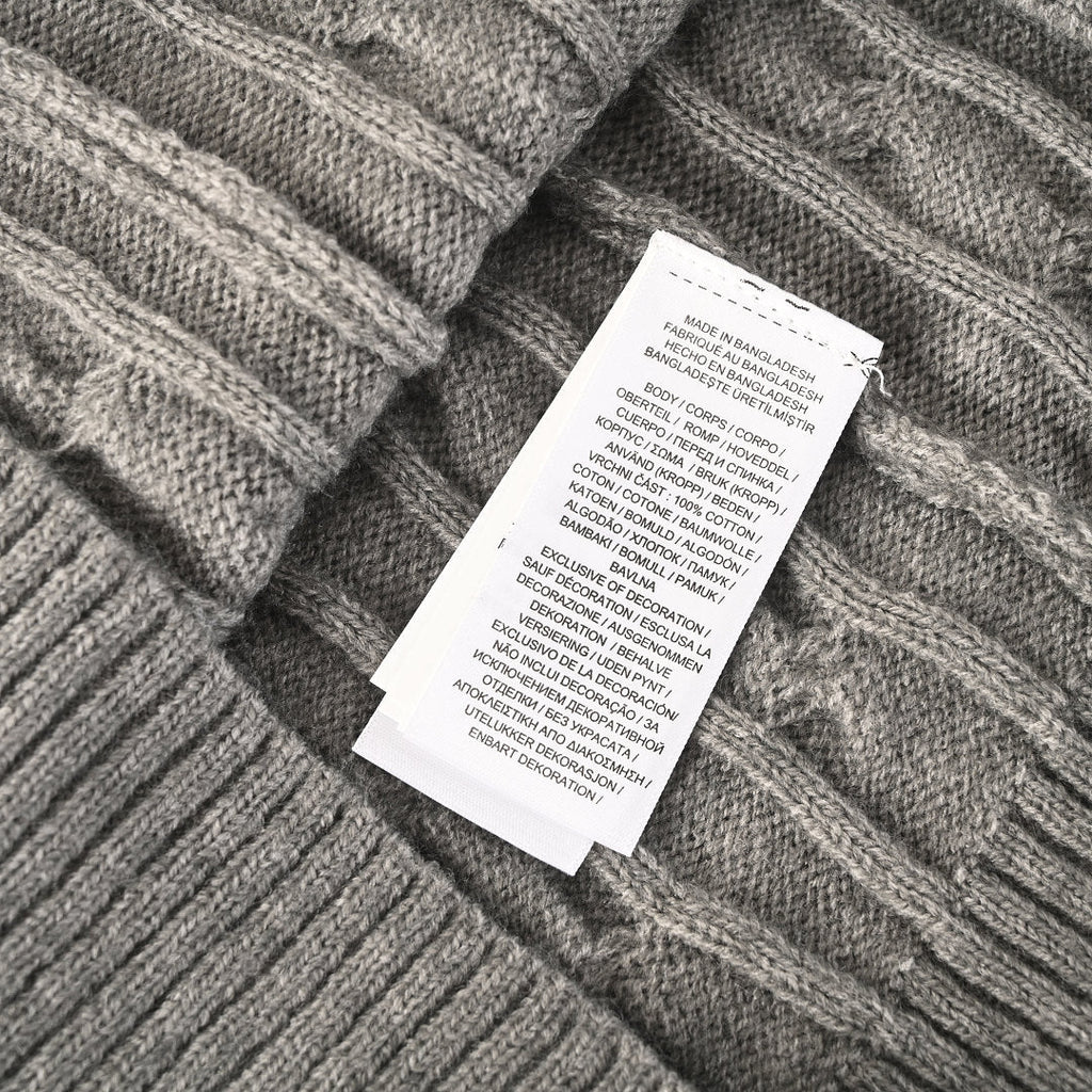 Ralph Lauren Cable-Knit Mock-Neck Sweater - Gray - view 4