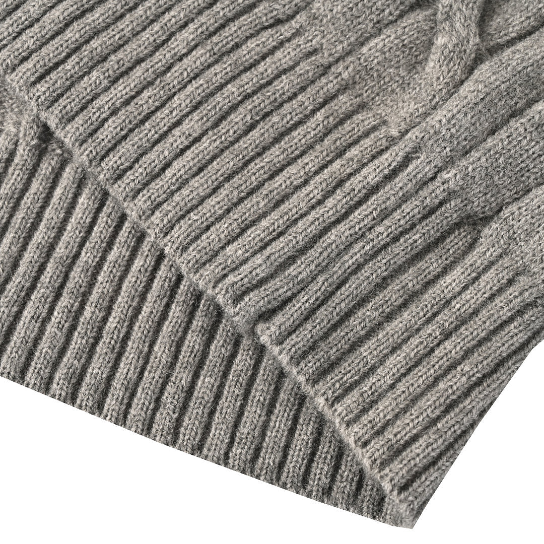 Ralph Lauren Cable-Knit Mock-Neck Sweater - Gray - view 5