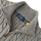 Ralph Lauren Cable-Knit Mock-Neck Sweater - Gray - view 10