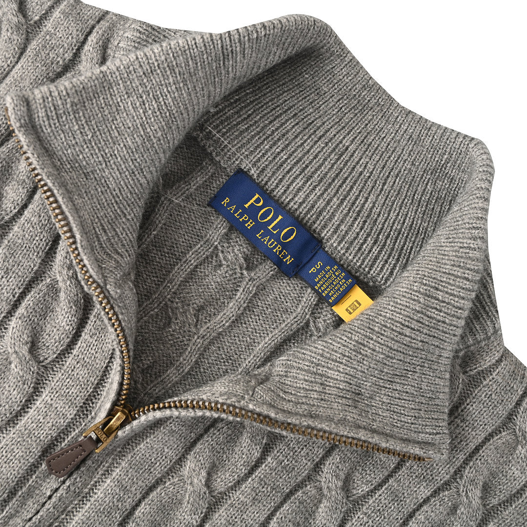 Ralph Lauren Cable-Knit Mock-Neck Sweater - Gray - view 10