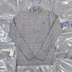 Ralph Lauren Cable-Knit Mock-Neck Sweater - Gray - view 12