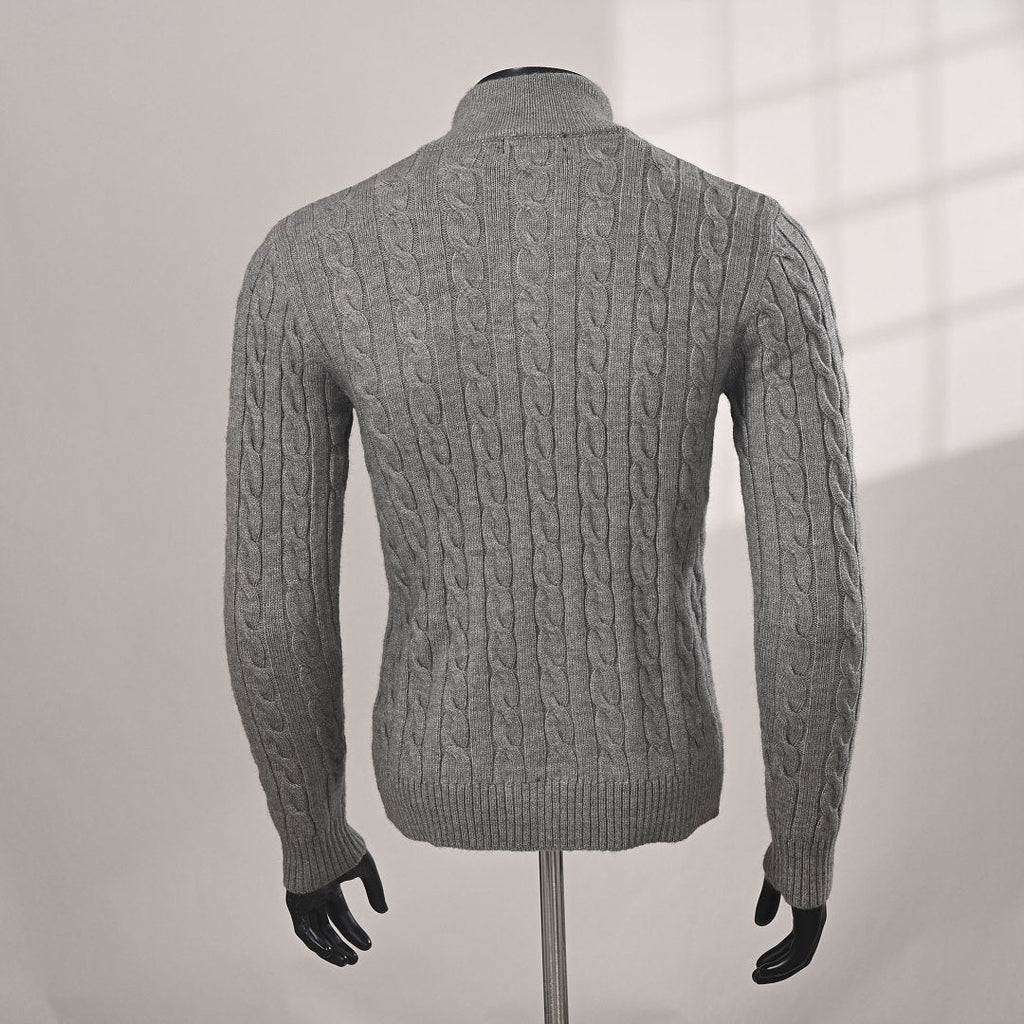 Ralph Lauren Cable-Knit Mock-Neck Sweater - Gray - view 13