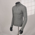 Ralph Lauren Cable-Knit Mock-Neck Sweater - Gray - view 14
