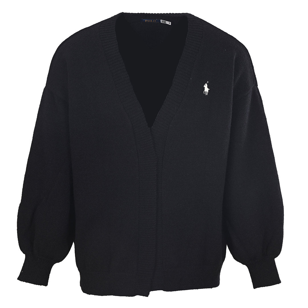 Ralph Lauren V-Neck Wool-Blend Knit Cardigan - Black - view 1