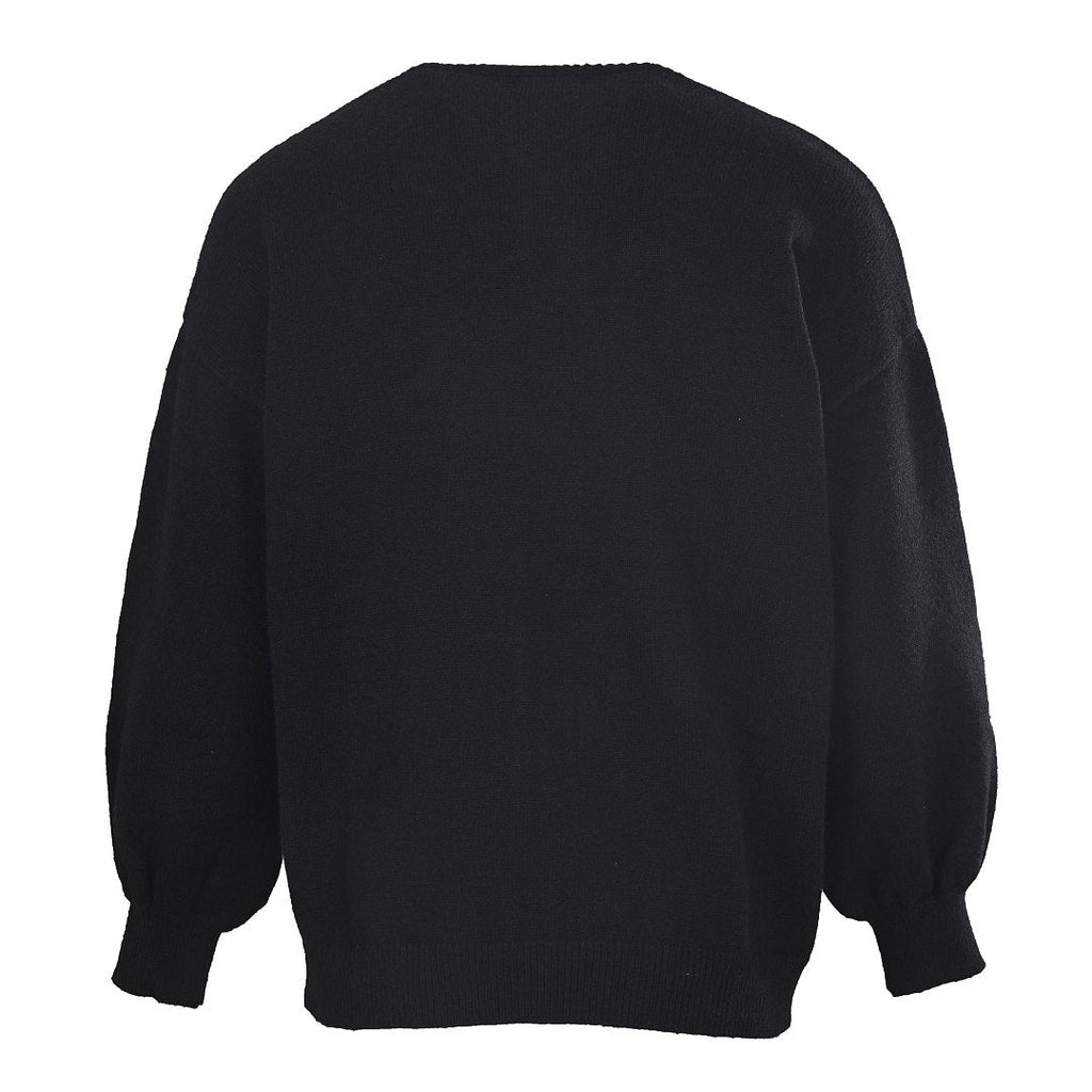 Ralph Lauren V-Neck Wool-Blend Knit Cardigan - Black - view 3