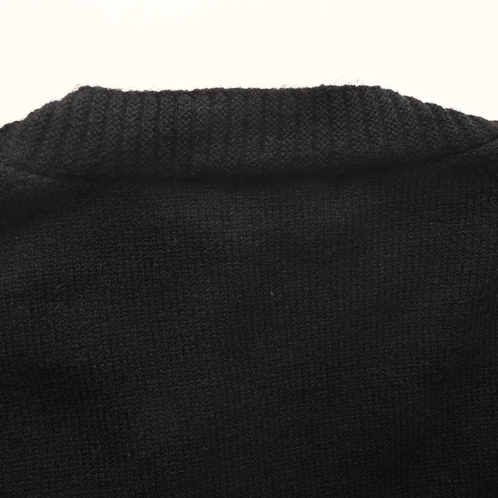 Ralph Lauren V-Neck Wool-Blend Knit Cardigan - Black - view 6