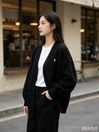 Ralph Lauren V-Neck Wool-Blend Knit Cardigan - Black - view 15
