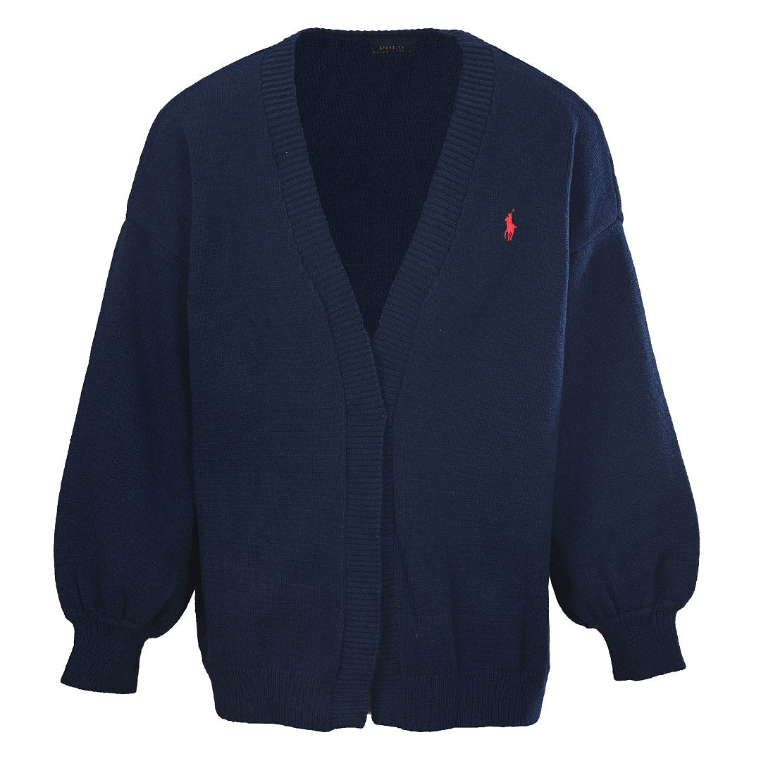 Ralph Lauren V-Neck Wool-Blend Knit Cardigan - Navy - view 1