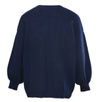 Ralph Lauren V-Neck Wool-Blend Knit Cardigan - Navy - view 3